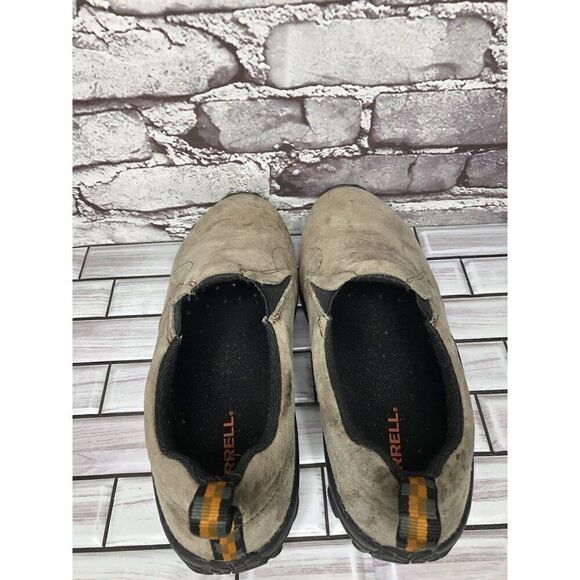 Merrell Jungle Moc Hiking Loafers Beige Leather Slip On Shoes Men Sz 8.5M US - Picture 7 of 14
